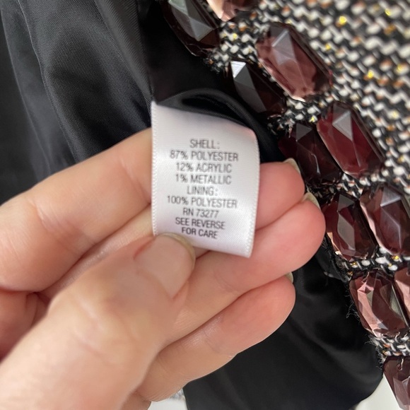 Dana Buchman Embellished Jewel Trim Tweed Women’s Jacket Blazer - Picture 7 of 7